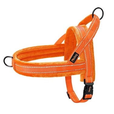 Didog Soft Flannel Padded Dog Vest Harness No PullQuick Fit Reflective Dog Strap Harness Easy for Training Walking MChest 2126 Orange