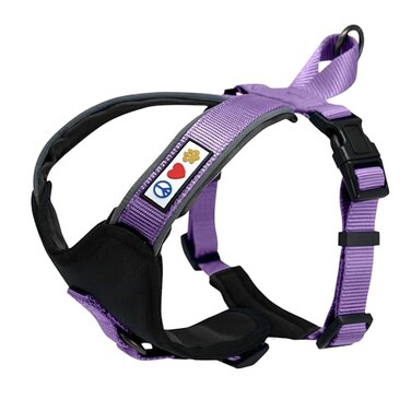 Pawtitas Reflective Padded Dog Harness for Medium Dogs Adjustable Stepin Vest Fits Chest 2228 in No Pull Training Harness M Orchid