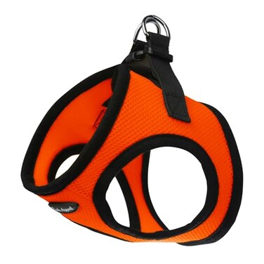 Bark Appeal Orange Stepin Dog Harness for Small to Medium Sized Pets Updated Sizing ReMeasuring is Essential Soft Vest Harness AntiChoke with Adjustable Strap Heavy Duty Clip M