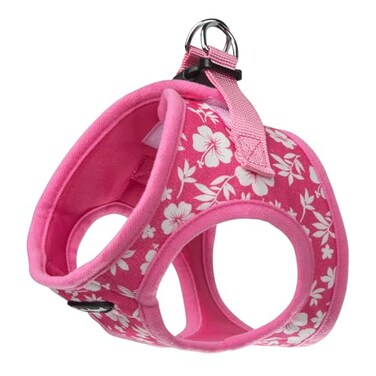 Bark Appeal Pink Hibiscus Stepin Dog Harness for Medium to Large Sized Pets Updated Sizing ReMeasuring is Essential Soft Vest Harness AntiChoke with Adjustable Strap Heavy Duty Clip L