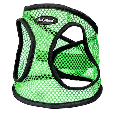 Bark Appeal Green Netted Stepin Dog Harness for Medium to Large Pets Updated Sizing Remeasuring is Essential Soft Netted Mesh AntiChoke with Adjustable Strap Heavy Duty Clip L