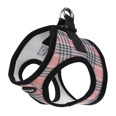 Bark Appeal Pink Plaid Stepin Dog Harness for XS to Small Sized Pets Updated Sizing ReMeasuring is Essential Soft Vest Harness AntiChoke with Adjustable Strap Heavy Duty Clip S