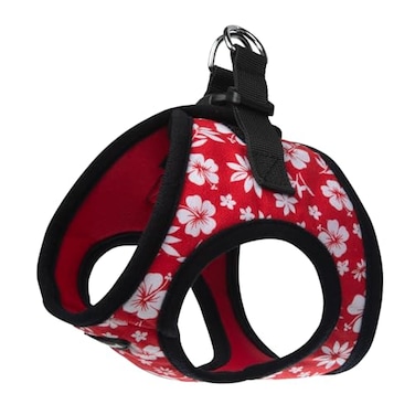 Bark Appeal Red Hibiscus Stepin Dog Harness for XS to Small Sized Pets Updated Sizing ReMeasuring is Essential Soft Vest Harness AntiChoke with Adjustable Strap Heavy Duty Clip S