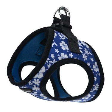 Bark Appeal Blue Hibiscus Stepin Dog Harness for Small to Medium Sized Pets Updated Sizing ReMeasuring is Essential Soft Vest Harness AntiChoke with Adjustable Strap Heavy Duty Clip M