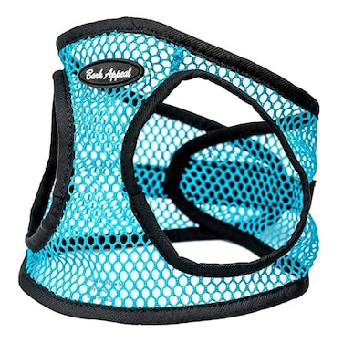 Bark Appeal Netted Stepin Dog Harness for All Sized Pets Updated Sizing ReMeasuring is Essential Soft Netted Mesh Adjustable Strap Heavy Duty Clip S 135155 Chest Teal Textured