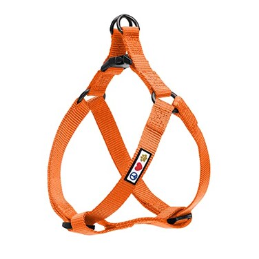 Pawtitas Medium Orange Dog Harness Adjustable Reflective Harness for Dog Walking Solid Color Nylon Buckle Closure Machine Wash