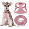 Puppytie No Pull Dog Harness with Multifunction Dog LeashSoft Adjustable No Choke Escape Proof Pet Harness Vest for Medium Dogs or Large DogsPinkM