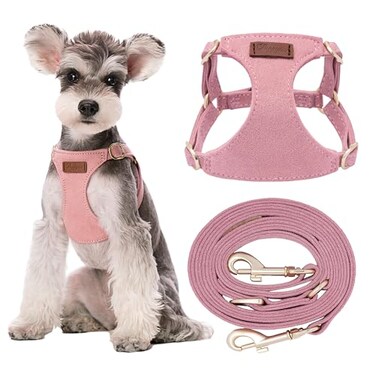 Puppytie No Pull Dog Harness with Multifunction Dog LeashSoft Adjustable No Choke Escape Proof Pet Harness Vest for Medium Dogs or Large DogsPinkM