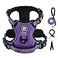 IVYLANE IVYLANE No Pull Dog Harness for Large Dogs Dog Vest Harness with Leash Safety Belt and Storage Strap Fully Adjustable Harness 360 Reflective Strip Soft Handle Purple XL