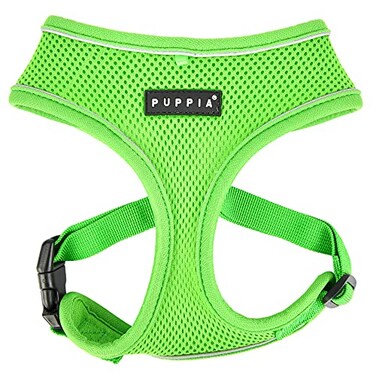 Puppia Soft Dog Harness Pro No Choke OverTheHead Reflective Straps Triple Layered Breathable Mesh Adjustable Chest Belt and QuickRelease Buckle Green Small