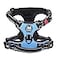 PoyPet No Pull Dog Harness No Choke Front Lead Dog Reflective Harness Adjustable Soft Padded Pet Vest with Easy Control Handle for Small to Large DogsLight BlueS