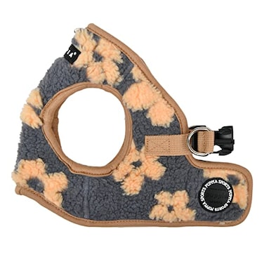 Puppia Ren Vest Dog Harness Stepin Warm Winter Flower Pattern for Small and Medium Dog Beige Small