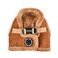 Puppia Terry Vest Dog Harness Stepin Winter Suede Warm No Choke No Pull Training Walking for Small and Medium Dog Brown Medium
