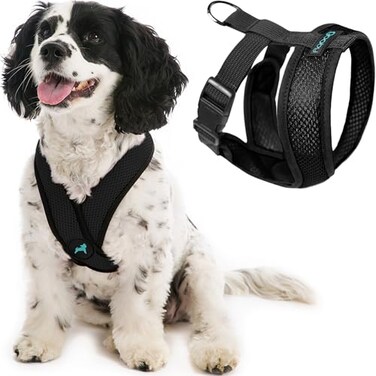 Gooby Comfort X Head In Harness Black Large No Pull Small Dog Harness Patented ChokeFree X Frame Perfect on the Go Dog Harness for Medium Dogs No Pull or Small Dogs for Indoor and Outdoor Use