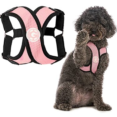 Gooby Comfort X Step in Harness Pink Medium No Pull Small Dog Harness Patented ChokeFree X Frame Perfect on the Go Dog Harness for Medium Dogs No Pull or Small Dogs for Indoor and Outdoor Use