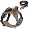BUMBIN No Pull Dog Harness for Large Dogs Adjustable No Choke Pet Vest with Dog Leash Fit Smart Reflective Pet Walking Harness for Training Easy Control Soft Handle Brown L