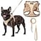 AMTOR Small Dog Harness with Leash Set No Escape Easy Walk Puppy Harnesses for Training Walking Stepin Reflective Soft Dogs Vest for XS S Medium ExtraSmall Large Sized DogBeigeS