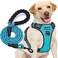 tobeDRI No Pull Dog Harness Adjustable Reflective Oxford Easy Control Medium Large Dog Harness with A Free Heavy Duty 5ft Dog Leash S Neck 1318 Chest 17522 Blue HarnessLeash