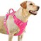 BARKBAY No Pull Dog Harness 3 Buckles Large Reflective Dog Harness with Front Clip and Easy Control Handle for Walking Training Running with ID tag PocketPinkXL