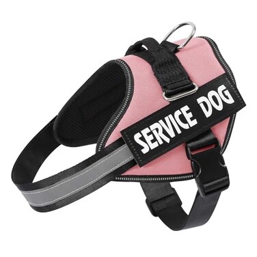 MUMUPET Service Dog Vest No Pull Reflective Adjustable Harness with Handle Soft Breathable Padding for Small Dogs 2 Removable Velcro Patches Pink S
