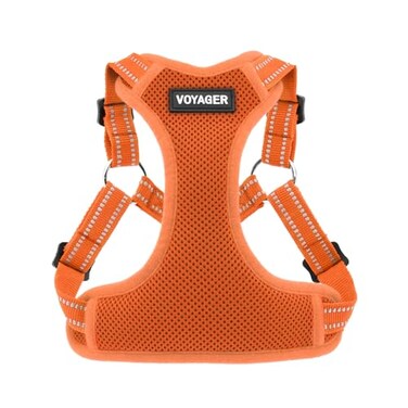 Best Pet Supplies Voyager Adjustable Stepin Flex Breathable Mesh Dog Harness for Small Medium Large Dogs Orange M