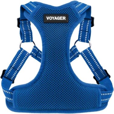 Best Pet Supplies Voyager Adjustable StepIn Flex Breathable Mesh Dog Harness for Small Medium Large Dogs Royal Blue S