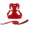 Best Pet Supplies Voyager Adjustable Stepin Flex Breathable Mesh Dog Harness for Small Medium Large Dogs Leash Set Red S
