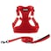 Best Pet Supplies Voyager Adjustable Stepin Flex Breathable Mesh Dog Harness for Small Medium Large Dogs Leash Set Red S