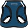 Best Pet Supplies All Weather Mesh Plush Reflective No Pull Harness for Small Medium Dogs Cats Secure with Hook Loop Fastener Buckle Double DRings BlueBlack Trim XL