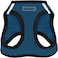 Best Pet Supplies All Weather Mesh Plush Reflective No Pull Harness for Small Medium Dogs Cats Secure with Hook Loop Fastener Buckle Double DRings BlueBlack Trim XL