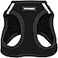 Best Pet Supplies All Weather Mesh Plush Reflective No Pull Harness for Small Medium Dogs Cats Secure with Hook Loop Fastener Buckle Double DRings BlackBlack Trim XL