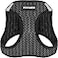 Best Pet Supplies All Weather MeshPlush Reflective No Pull Harness for Small Medium Dogs Cats Secure with Hook Loop Fastener Buckle Double DRings Gray 2Tone S