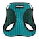 Best Pet Supplies All Weather MeshPlush Reflective No Pull Harness for Small Medium Dogs Cats Secure with Hook Loop Fastener Buckle Double DRings Turquoise 2Tone XS