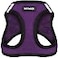 Best Pet Supplies All Weather MeshPlush Reflective No Pull Harness for Small Medium Dogs Cats Secure with Hook Loop Fastener Buckle Double DRings PurpleBlack Trim S