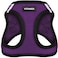 Best Pet Supplies All Weather MeshPlush Reflective No Pull Harness for Small Medium Dogs Cats Secure with Hook Loop Fastener Buckle Double DRings PurpleBlack Trim S