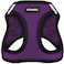 Best Pet Supplies All Weather MeshPlush Reflective No Pull Harness for Small Medium Dogs Cats Secure with Hook Loop Fastener Buckle Double DRings PurpleBlack Trim S