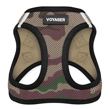 Best Pet Supplies Voyager Stepin Air Harness All Weather Mesh Reflective No Pull Harness for Dogs Cats Secure with Hook Loop Fastener Buckle Double DRings ArmyBlack Trim XXS