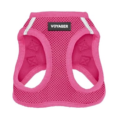 Best Pet Supplies Voyager Stepin Air Harness All Weather Mesh Reflective No Pull Harness for Dogs Cats Secure with Hook Loop Fastener Buckle Double DRings Fuchsia XXXS
