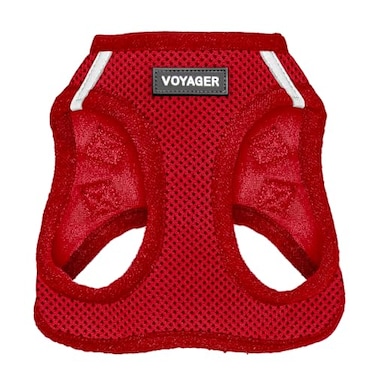 Best Pet Supplies Voyager Stepin Air Harness All Weather Mesh Reflective No Pull Harness for Dogs Cats Secure with Hook Loop Fastener Buckle Double DRings Red S
