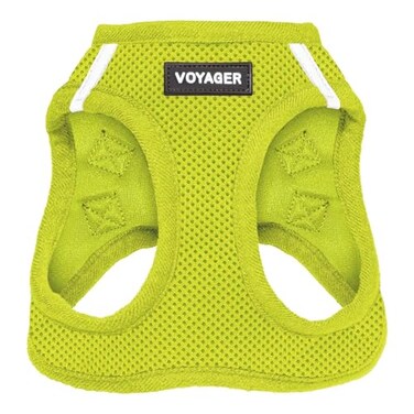 Best Pet Supplies Voyager Stepin Air Harness All Weather Mesh Reflective No Pull Harness for Dogs Cats Secure with Hook Loop Fastener Buckle Double DRings Lime Green S