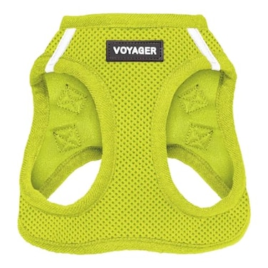 Best Pet Supplies Voyager Stepin Air Harness All Weather Mesh Reflective No Pull Harness for Dogs Cats Secure with Hook Loop Fastener Buckle Double DRings Lime Green XXXS