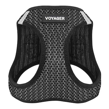 Best Pet Supplies Voyager Stepin Air Harness All Weather Mesh Reflective No Pull Harness for Dogs Cats Secure with Hook Loop Fastener Buckle Double DRings Gray 2Tone L