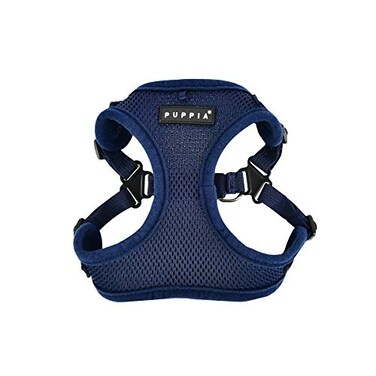Puppia Dog Harness Comfort Mesh Stepin All Season No Pull No Choke Walking Training Adjustable Neck Chest for Small Medium Dog Navy XL