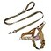 Annchwool No Pull Dog Harness with Padded Handle5 Ft LeashReflective Strip Escape Proof and Quick Fit to Adjust Dog HarnessEasy for Training Walking for Small Medium and Large DogsBrownSetM