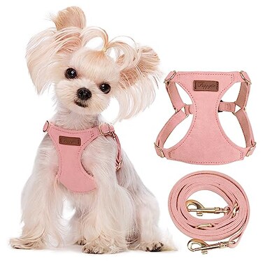 Puppytie No Pull XXS Puppy Harness with Multifunction Dog LeashSoft Adjustable No Choke Escape Proof Pet Harness VestPinkXXS