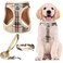 PUPTECK Adjustable Dog Harness Collar and Leash Set Step in No Pull Pet Harness for Small Medium Dogs Puppy and Cats Outdoor Walking Running Soft Mesh Padded Reflective Vest Harnesses Beige L