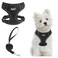 PUPTECK Small Dog Harness and Leash Set No Pull Adjustable Puppy Cat Harness Reflective Soft Mesh Pet Vest Small Sized Black S