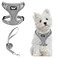 PUPTECK Small Dog Harness and Leash Set No Pull Adjustable Puppy Cat Harness Reflective Soft Mesh Pet Vest Small Sized Grey S