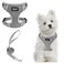 PUPTECK Small Dog Harness and Leash Set No Pull Adjustable Puppy Cat Harness Reflective Soft Mesh Pet Vest Small Sized Grey S