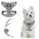 PUPTECK Small Dog Harness and Leash Set No Pull Adjustable Puppy Cat Harness Reflective Soft Mesh Pet Vest Small Sized Grey S